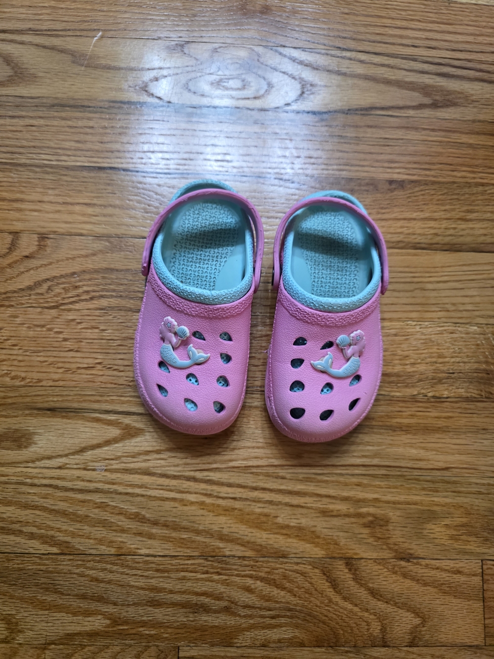 Girls Pink Slip-On Sandals with Mermaid Accent